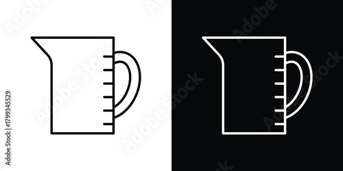 Measuring cup icon outline. Vector isolated pictogram for web