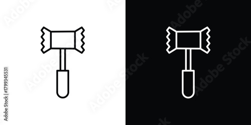 Meat tenderizer icon outline. Vector isolated pictogram for web