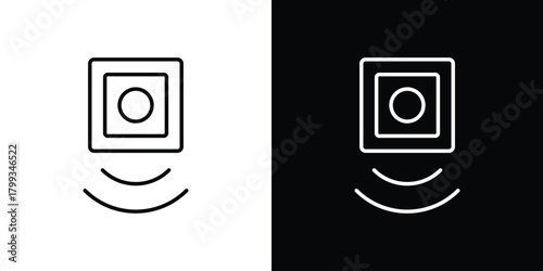Motion sensor icon outline. Vector isolated pictogram for web