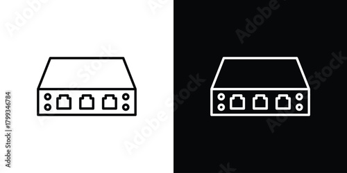 Network switch icon outline. Vector isolated pictogram for web