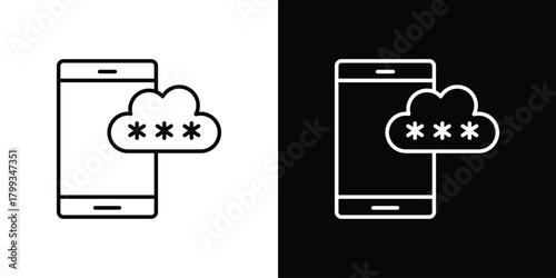 OTP icon outline. Vector isolated pictogram for web