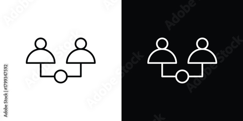 Partner icon outline. Vector isolated pictogram for web