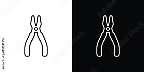 Pliers icon outline. Vector isolated pictogram for web