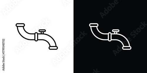 Plumbing pipes icon outline. Vector isolated pictogram for web