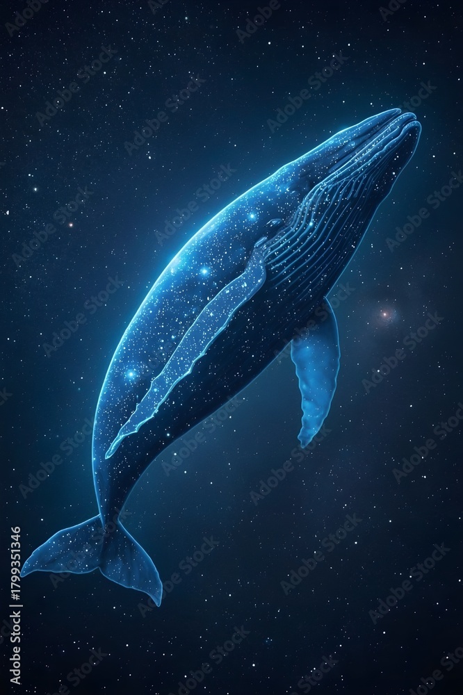 Fototapeta premium whale in the night sky