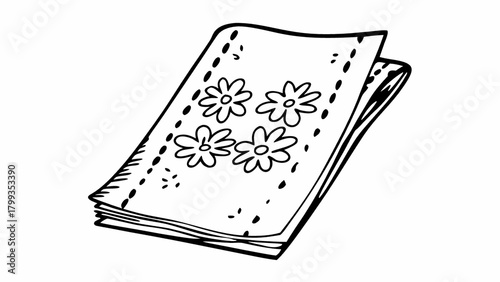 A charming notebook adorned with delicate floral illustrations, isolated on, perfect for jotting down thoughts and creative ideas