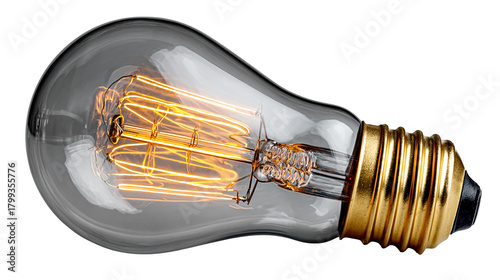Wallpaper Mural Stunning vintage Edison light bulb glowing with warm light, perfect for modern design, innovation, and creative concepts isolated on transparent background Torontodigital.ca