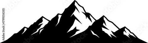 Majestic mountain range silhouette symbolizing adventure, achievement, and natural grandeur for inspiring projects.
