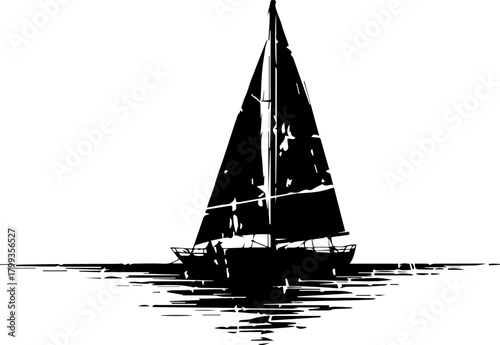 Elegant sailboat glides across serene waters, evoking freedom, adventure, and coastal tranquility for your next project.