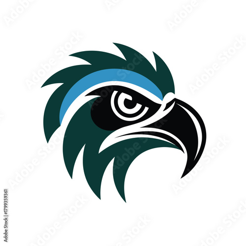 Stylized eagle head vector illustration featuring sharp features and bold design Vector
