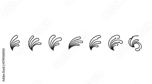 Collection of delicate feather wing ornaments in silhouette