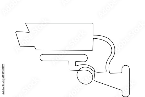 Cctv camera single line art minimalist outline security device illustration
