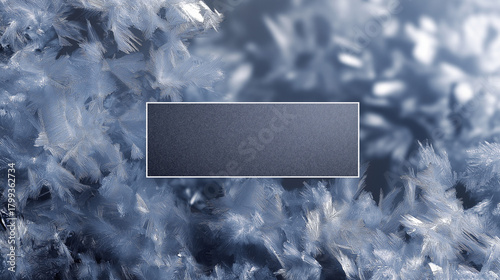 Frosted Patterned Background Overlayed on Decorative Ice Crystals, Creating a Unique Winter Design