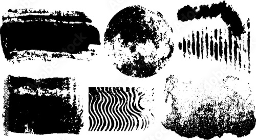 Engravings and drawings in a vintage style. Black and white texture elements create a unique set of vector illustrations.