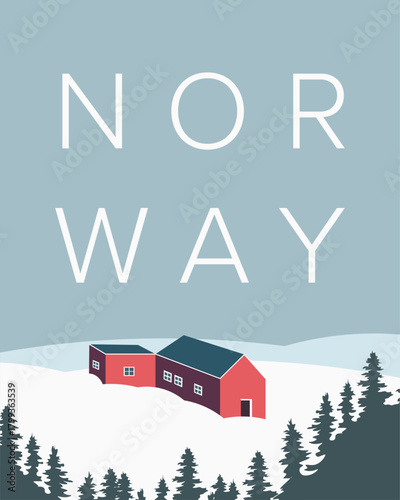 Norwegian landscape poster