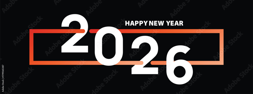 Fototapeta premium Celebrate Happy new year 2026 background. Holiday greeting card design. Vector illustration.