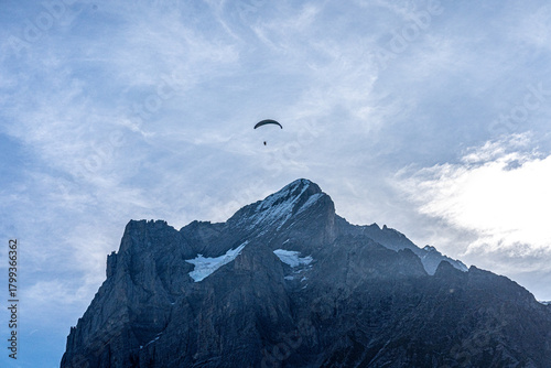 paraglider over the mountains