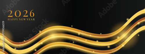 Celebrate Happy new year 2026 background. Holiday greeting card design. Vector illustration.