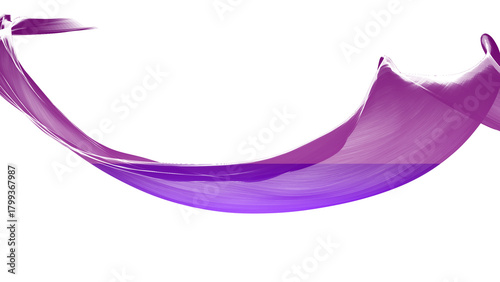 Abstract Purple Wave Flow on White Background