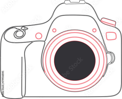 camera lens on white background