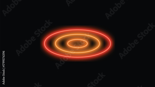 Glowing Red and Orange Neon Ellipses