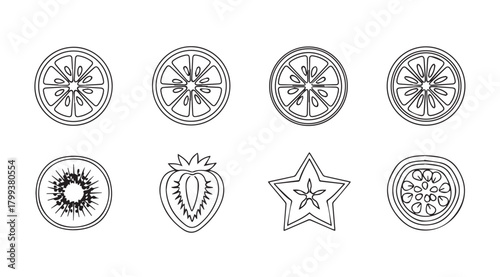 Collection of oval and star shaped ornate decorative emblems silhouette
