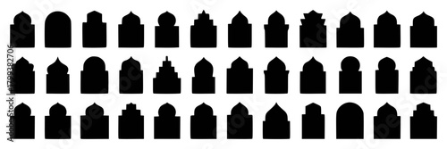 Collection of Islamic Arch and Window Silhouettes