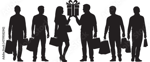 Shopping and gift silhouettes