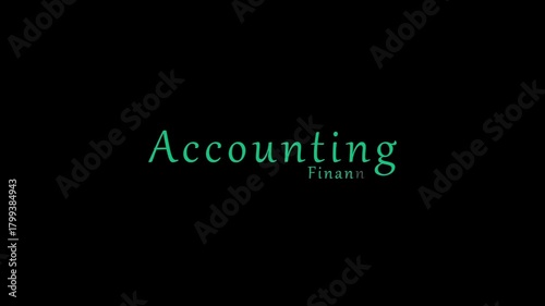 Accounting Finance Text Animation with Animate In Effect