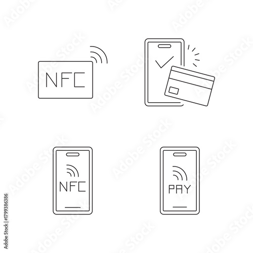 NFC Contactless Mobile Payment Transaction Line Set