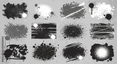 Collection of abstract grunge splashes, perfect for design and artistic backgrounds