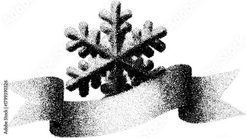 Snowflake icon in black and white style. Simple vector illustration suitable for winter-themed designs, perfect for decorative set elements.