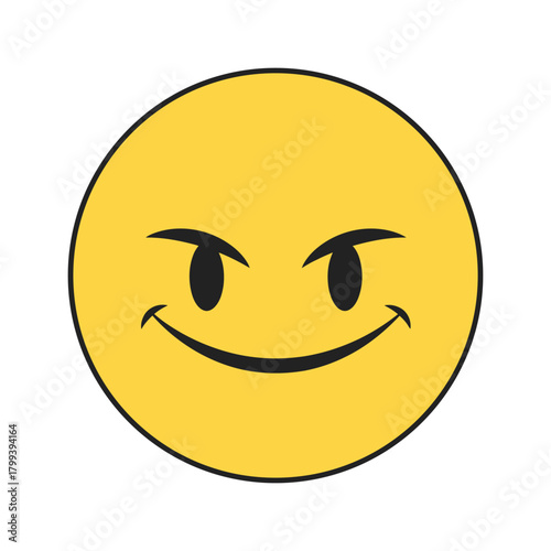 Evil Smiley Face A Vector Illustration Depicting Mischief and Playfulness