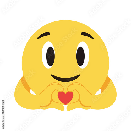 Loving Emoji with Heart Gesture Expressing Affection and Emotions Digitally