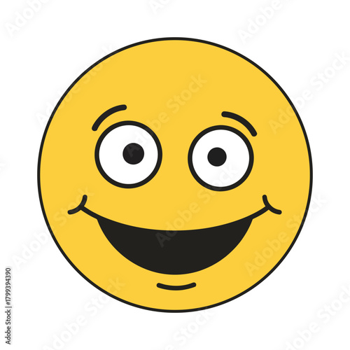 Happy Smiley Face Icon Vector Illustration with Joyful Expression