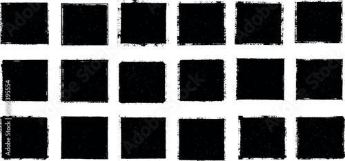 Abstract Black Squares A Grid of Textural Elements in a Modern Graphic Design