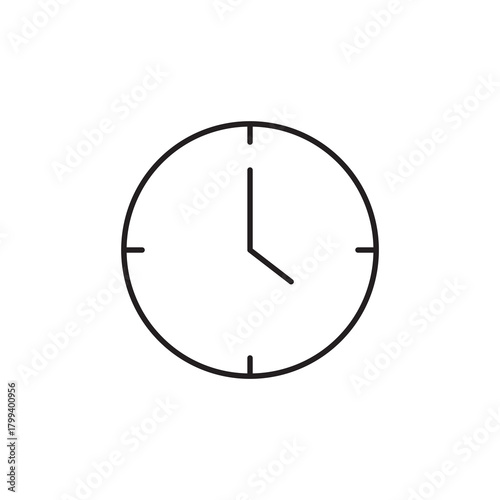 Analog Time Management Outline Clock Icon