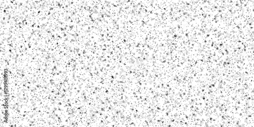 White paper paint terrazzo wall. Grunge drops stone wall ceramic backdrop background. Abstract wet quartz macro surface marble floor vector white background.	