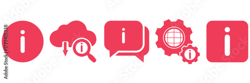 Modern Interface Icons. Information, Gear, and Report Outline Vectors. Chat icons. Speech bubble symbol set. Contact information icon set in line style. Business card, Home, Phone, Location, Address