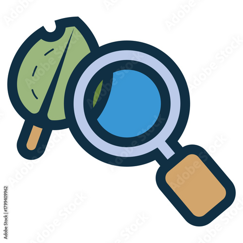 biology research on leaf icon