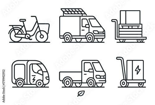 Eco-friendly delivery vehicles: bicycles, vans, and electric trucks
