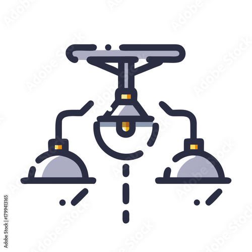 Modern Multi-Spot Ceiling Light Icon