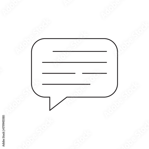 Single Line Icon: Plain Text Message