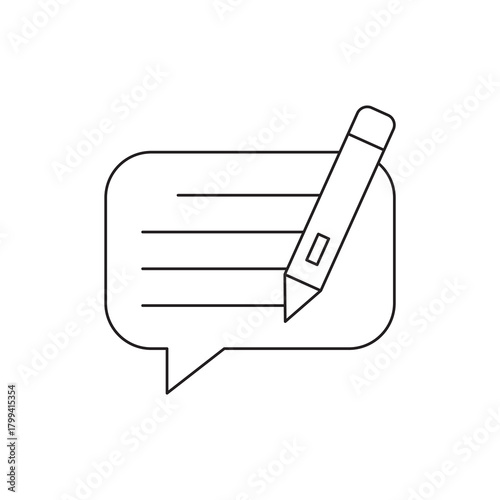 Outline Chat Message Edit/Pencil Icon