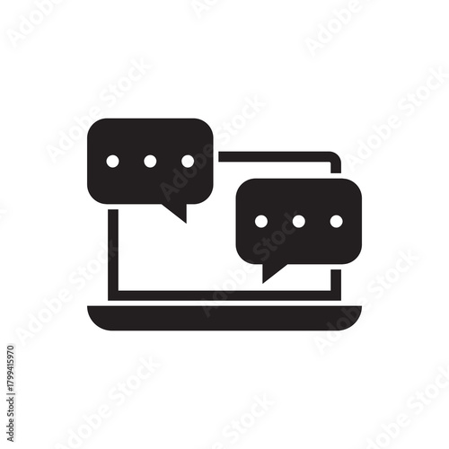 Solid Chat Messages on Laptop Screen