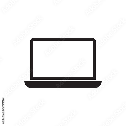 Single Solid Icon: Simple Laptop Device
