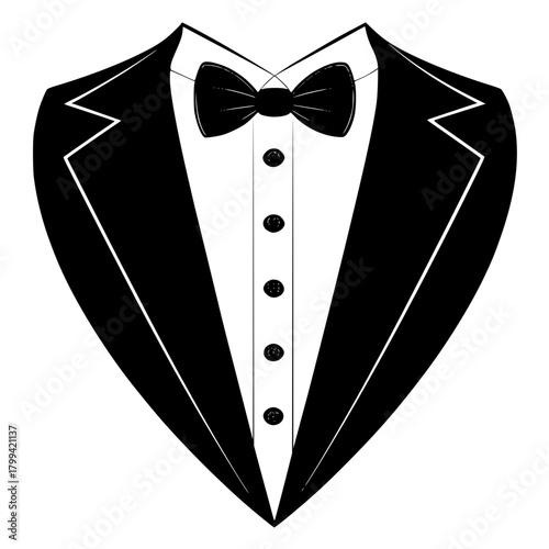 black suit with bow tie