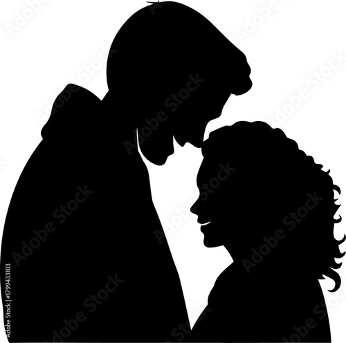 Intimate Couple Silhouette – Forehead Touch Pose