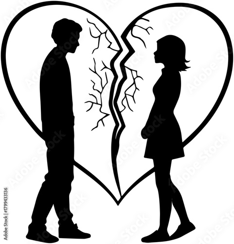 Broken Heart Silhouette – Emotional Separation Scene