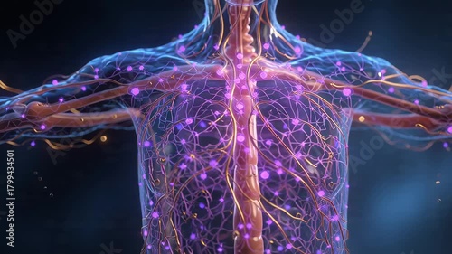 Vivid Neural Network Visualization Showcasing Complex Organic Connectivity in Digital Art